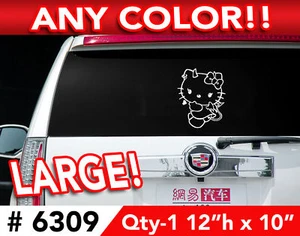 HELLO KITTY DEVIL VINYL DECAL STICKER 12"h x10"w #6309 - Picture 1 of 2