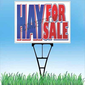 18"x24" HAY FOR SALE Outdoor Yard Sign & Stake Sidewalk Lawn Bales Straw Alfalfa - Imagen 1 de 2