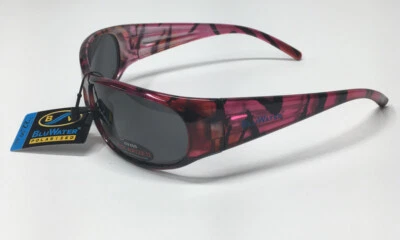 Óculos de sol BluWater polarizado Bahama Mama armação rosa lente fumaça visão global - Imagem 1 de 4