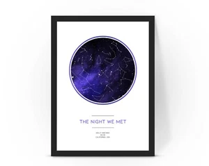 Personalised Star Map Valentines Day special couple gift idea A4/A3 - Picture 1 of 3