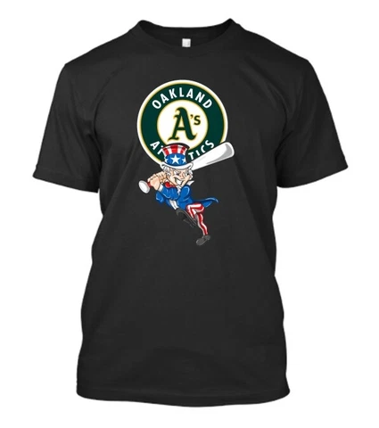 Funny 4th July Oakland Athletics Uncle Sam Baseball T-Shirt S-3XL Cover