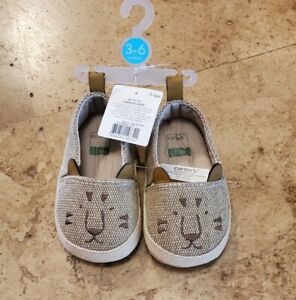 Carter's 3-6 Months Lion Baby Crib Shoes Safari NWT Tan Soft Bottoms