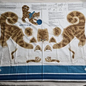 VIP Cranston Print Works Orange Tabby Kitty Cat Rag Ball Cut Out & Sew Cat Panel - Picture 1 of 6