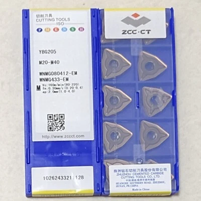 10pcs WNMG080412-EM YBG205 WNMG433-EM Original ZCC.CT CNC blade carbide inserts - Image 1 of 2