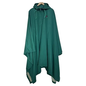VTG Polo Ralph Lauren Stadium Rain Poncho Crest Hooded 1/2 Zip Mens Medium Green - Picture 1 of 13