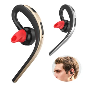 Bluetooth Earpiece Ear Hook Stereo Wireless Earphones Noise Cancelling Mic - Picture 1 of 13