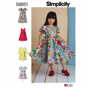 SIMPLICITY 8851 CHILD'S DRESSES Sewing Pattern Age 3 - 8 Yrs 4 DESIGNS - Picture 1 of 4