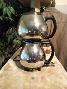 Works! VTG 50s Sunbeam C30A Chrome Vacuum Double Bubble Elec Coffee Percolator - Picture 1 of 15