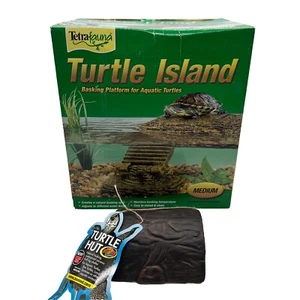 New Tetrafauna Turtle Island Freestanding Basking Platform Hut Aquatic Medium - Picture 1 of 10