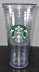 Starbucks 20 Oz Plastic Double Walled Tumbler Cold Cup No Straw - Picture 1 of 11