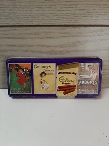 Cadbury's Chocolate Biscuit Tin Lid Purple Gold Hinged Vintage England Fingers - Picture 1 of 5