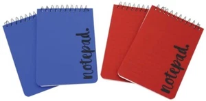 [Pack of 4] A6 Spiral Note Pad Ruled Notebook Multi Coloured Home School Office - Picture 1 of 3