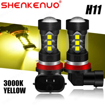 Золотисто-желтые светодиодные противотуманные фары для Mitsubishi Lancer 2008-2015 H11 H8 - Изображение 1 из 4