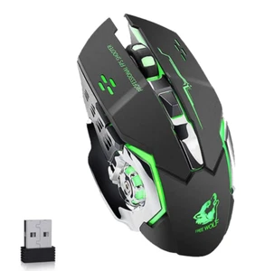 Gaming Mouse Wireless Rechargeable Optical Mice Silent Click DPI Adjustable Nano - Picture 1 of 5