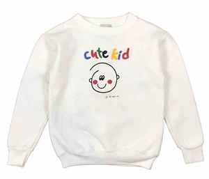 Oneita Kids “Cute Kid” Kids Unisex Vintage 90’s White Pullover Sweater Size 5-6 - Picture 1 of 8