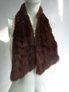 EXCELLENT BROWN RABBIT FUR SCARF COLLAR WRAP WOMEN WOMAN SIZE 38" X 4" - Imagen 1 de 1
