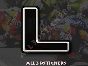 3D Stickers Resin Domed LETTER L - Color Black - 25 mm(1 inch) Adhesive Decal - Bild 1 von 1