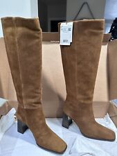 Mango Women Heel Suede Boots Size Euro 37,  US 6.5