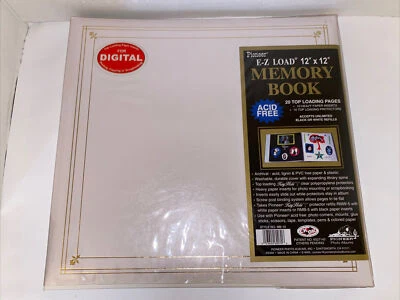 Álbum de recortes Pioneer cubierta blanca 'cuero' 12x12 MB-10 páginas de carga EZ superior Foto 1 de 4