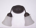 Olde Bronze 2 Light Bath Wall Fixture With Frosted Glass 13" x 8"
