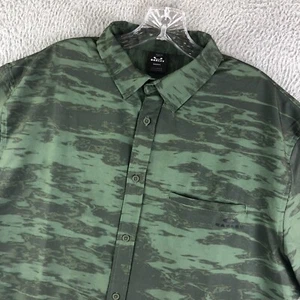 Oakley Button Up Shirt Mens Medium Green Camo 4 Way Stretch Standard Day Rc - Picture 1 of 11