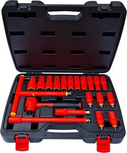1000V Insulated Metric Socket Set | 20 Piece 3/8" Drive | 5 Hex Bits - Picture 1 of 7