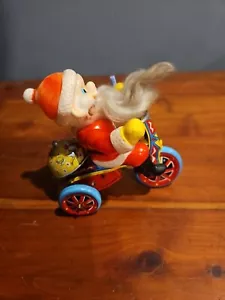 VINTAGE 1950'S SANTA CLAUS TRICYCLE WIND UP TIN TOY RARE*** Free Shipping*** - Picture 1 of 7