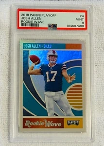 2018 PANINI PLAYOFF JOSH ALLEN ROOKIE WAVE #4 PSA 9 - Picture 1 of 2
