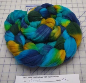 Superwash Fine Wool Top Roving Spinning Handpainted Dyed USA Cosmic - Picture 1 of 1