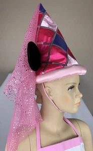 walt disney souvenir hat costume cone-shaped colorblock pink sequined one size - Picture 1 of 3