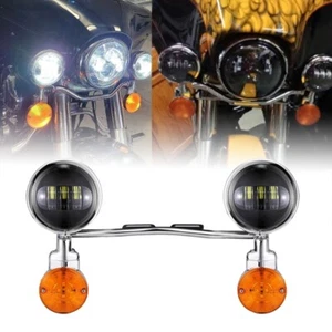 LED Spot Fog Lamp Passing Light Bar For Honda VTX1800 VTX1300 Cruiser Shadow VT - Picture 1 of 12