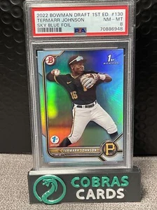 2022 Bowman Draft 1st Edition Termarr Johnson Sky Blue Foil - #BD-130 PSA 8 - Picture 1 of 1