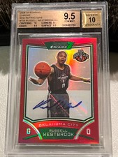4/5 BGS 9.5 10 Russell Westbrook 2008-09 Bowman Chrome Auto Red Refractor RC Gem