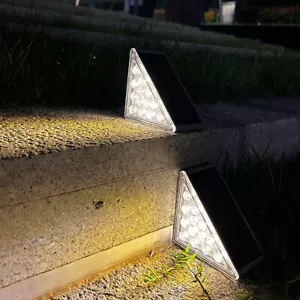 2 Pcs New Solar Deck Lights Outdoor Waterproof LED Steps Lamps For Stairs Fence - Picture 1 of 28