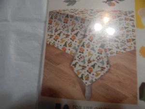 HARVEST PUMPKIN & GNOME VINYL TABLECLOTH 60" X 84" - Picture 1 of 2