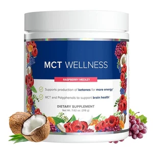 MD MCT Benessere in Polvere, Supporta Energia e Cervello Lampone Medley 7,62 Oz - Foto 1 di 9