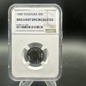 1989 50 Senti - Tanzania - Rabbit - NGC Brilliant Uncirculated - Picture 1 of 4