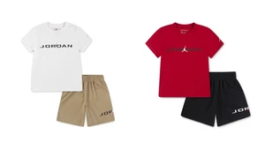 Neu Nike Kinder Jungen Baseline Mesh Shorts & T-Shirt Set Größe & Farbe wählbar UVP: $ 40 - Bild 1 von 10