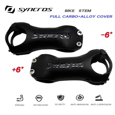 Carbon Fiber Stem Mountain Bike Handlebar Stem ±6 Degrees 31.8x80/90/100/110mm - Image 1 of 4