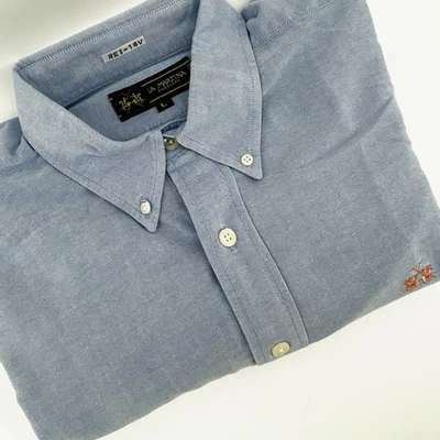 Camisa con botones La Martina Saddlery para hombre grande azul Oxford manga larga Foto 1 de 4