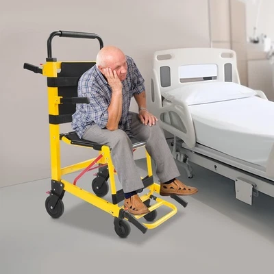 Silla de evacuación plegable de 4 ruedas EMS silla de transferencia de pacientes de emergencia médica EE. UU. Foto 1 de 4
