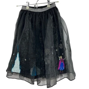 Hanna Andersson Disney 140 10 Frozen Black Sparkle Tulle Skirt Elsa Anna Olaf - Picture 1 of 11