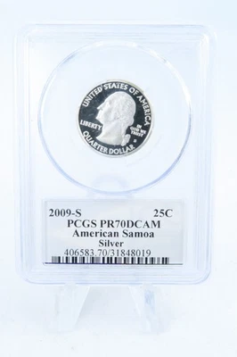 2009-S PCGS PR70DCAM Silver American Samoa Quarter Proof 25C - Image 1 of 2