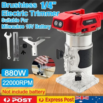 Cordless Brushless Woodworking Trimmer Compact Router For Milwaukee 18V Battery - image 1 of 4