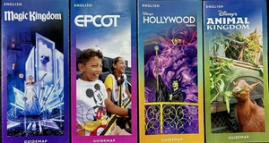 NEW 2025 Walt Disney World Theme Park Guide Maps 4 Current Maps Newest Available - Picture 1 of 6