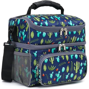 Double Layer Cooler Insulated Lunch Bag Adult Lunch Box Large Tote Bag for Me... - Picture 1 of 8