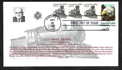 #1897A, 2c 1870's Locomotive -Guy Brown- Edsel MPS Masonic FDC Coil (3)+ #1831 - Image 1 of 2