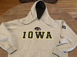 Iowa Hawkeyes Embroidered Logo Large Gray Hoodie Sweatshirt - Bild 1 von 8