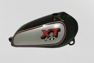 SUITABLE FOR Yamaha XT TT 500 Silver & Black Painted Petrol Tank Steel 1U6,1980 - Picture 1 of 5
