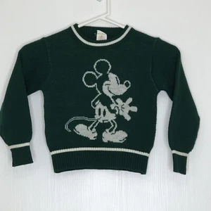Vintage Mickey Mouse Sweater Boys Medium 5/6 May Knitting Disney Acrylic Knit - Picture 1 of 6